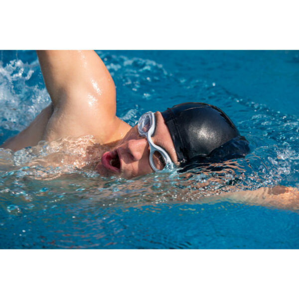 عینک شنا نابایجی ردی 100 - دکتلون Nabaiji 100 Ready - Clear Glass Swimming Goggles - Standard Size - Gray - تصویر 3