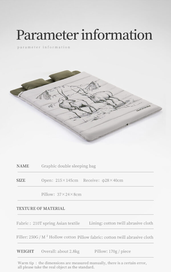 کیسه خواب نیچرهایک دو نفره - بالشت دار Naturehike Double Polar Sleeping Bag - Pattern - Free Pillow - NH21MSD06 - تصویر 5