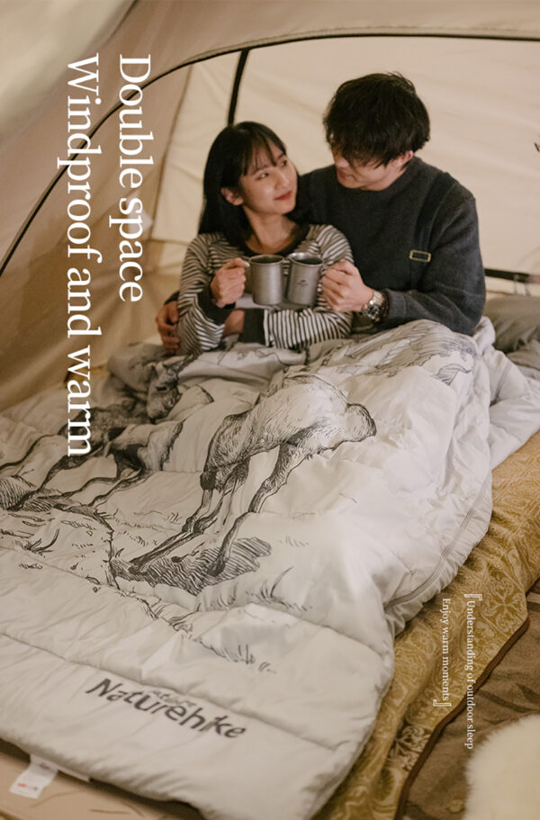 کیسه خواب نیچرهایک دو نفره - بالشت دار Naturehike Double Polar Sleeping Bag - Pattern - Free Pillow - NH21MSD06 - تصویر 8