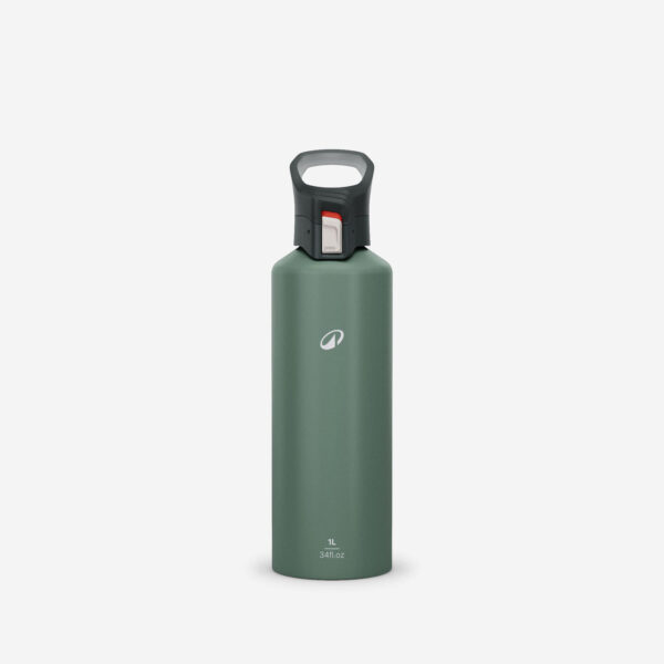 بطری آب کچوا - 1 لیتری آلومنیومی Quechua Aluminum Water Bottle - with quick release cap - 1 Liter - تصویر 1