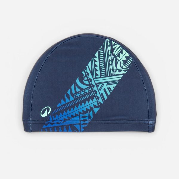 کلاه شنا نابایجی - دکتلون Nabaiji Swimming Cap - Printed Fabric - Size M - fatu diag blue - تصویر 1