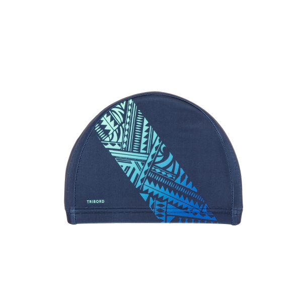 کلاه شنا نابایجی - دکتلون Nabaiji Swimming Cap - Printed Fabric - Size M - fatu diag blue - تصویر 2