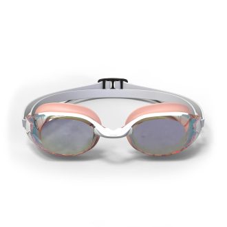 عینک شنا نابایجی - دکتلون Nabaiji Swimming Goggles - Mirrored Glass - White/Pink - Standard Size - BFIT