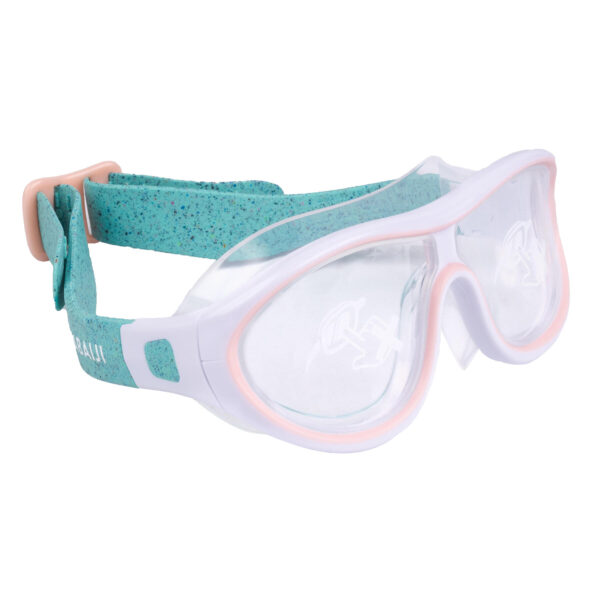 ماسک شنا نابایجی - دکتلون Nabaiji  Swimming Mask - Standard Size - White/Green - Clear Glass - Swimdow - تصویر 3