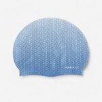 کلاه شنا نابایجی - دکتلون Nabaiji Silicone Swim Cap - White/Blue - Standard Size - Geo