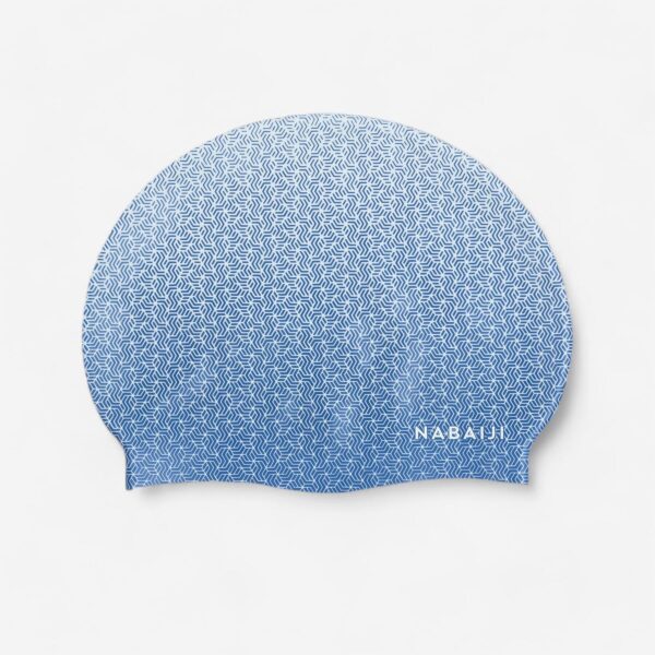 کلاه شنا نابایجی - دکتلون Nabaiji Silicone Swim Cap - White/Blue - Standard Size - Geo - تصویر 1