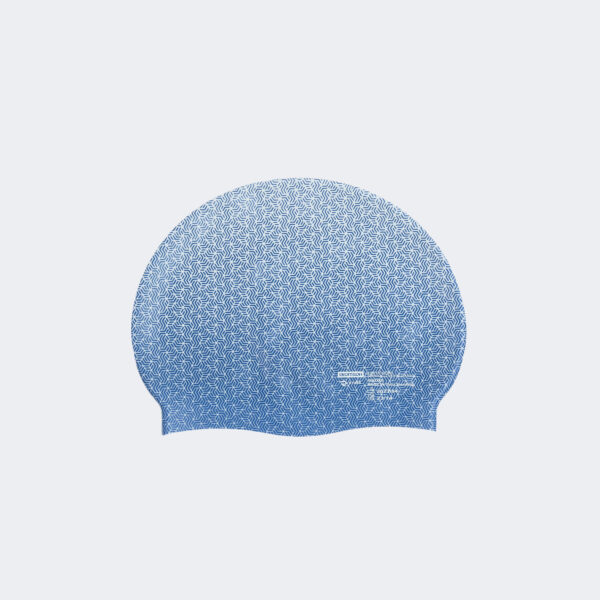 کلاه شنا نابایجی - دکتلون Nabaiji Silicone Swim Cap - White/Blue - Standard Size - Geo - تصویر 3