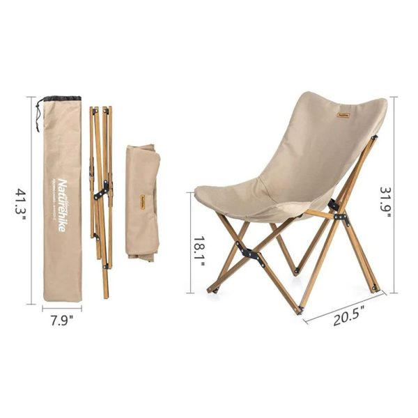صندلی کمپینگ نیچرهایک Naturehike Wood Grain Foldable Camping Chair - NH19Y001-Z - تصویر 14
