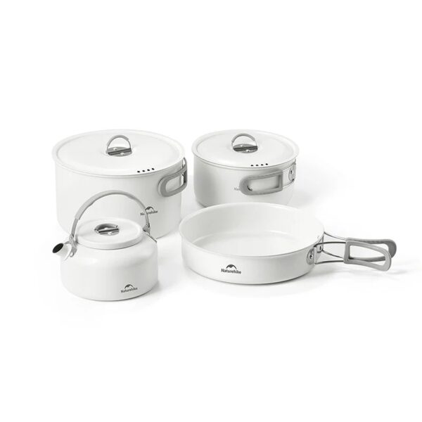 ست ظروف نیچرهایک - قابلمه، ماهیتابه، کتری سرامیکی Naturehike Ceramic Non-Stick Pot Set 4-7 People - CNK2450CF013 - تصویر 1