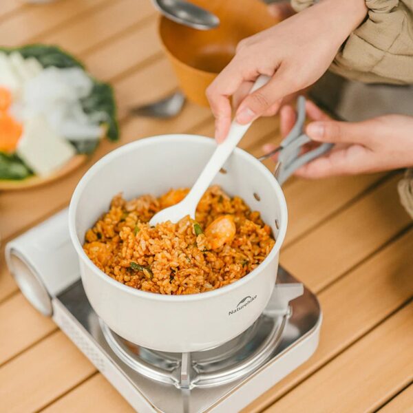 ست ظروف نیچرهایک - قابلمه، ماهیتابه، کتری سرامیکی Naturehike Ceramic Non-Stick Pot Set 4-7 People - CNK2450CF013 - تصویر 8