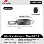 ماهیتابه نیچرهایک 17.5 سانتی NatureHike Pan with a folding handle - Ø17.5 - CNK2450CF010 - تصویر 7
