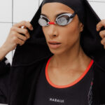 عینک شنا نابایجی - دکتلون Nabaiji Swimming Goggles Set - Swedish Type - Mirror Glass - Black / Red - تصویر 2