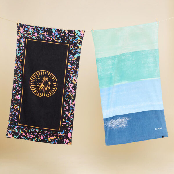 حوله الیان دکتلون Olaian Beach Towel - 145 X 85 cm - Printed / Blue - تصویر 4