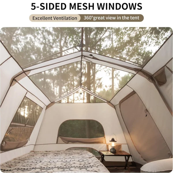 چادر نیچرهایک اتومات - 8 نفره کمپینگ - سری کلاسیک Naturehike Village 13 8-Person Instant Tent - CNH22ZP004.C - تصویر 6