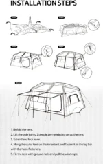 چادر نیچرهایک اتومات - 8 نفره کمپینگ - سری کلاسیک Naturehike Village 13 8-Person Instant Tent - CNH22ZP004.C - تصویر 17