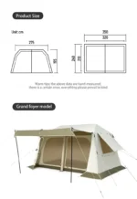 چادر نیچرهایک بادی - 4 نفره کمپینگ Naturehike Ridge Village 8.5 AIR Inflatable Tent - cnk2300zp019 - تصویر 18