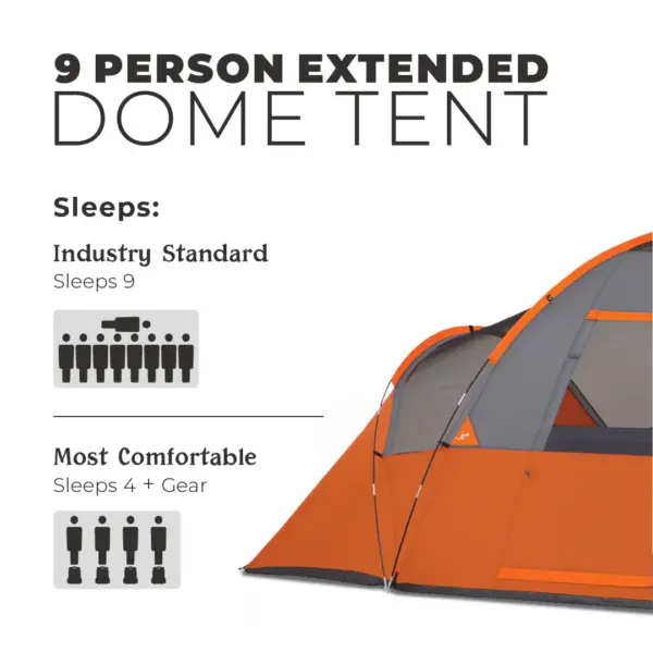 چادر کر - 9 نفره کمپینگ Core 9 Person Extended Dome Tent - تصویر 4