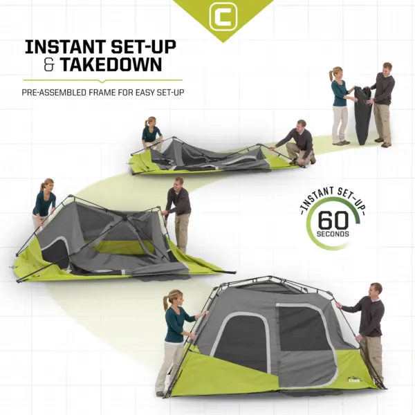 چادر کر اتومات - 6 نفره کمپینگ Core 6 Person Instant Cabin Tent - تصویر 4