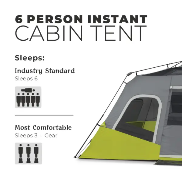 چادر کر اتومات - 6 نفره کمپینگ Core 6 Person Instant Cabin Tent - تصویر 5