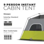 چادر کر اتومات - 9 نفره کمپینگ Core 9 Person Instant Cabin Tent - تصویر 4