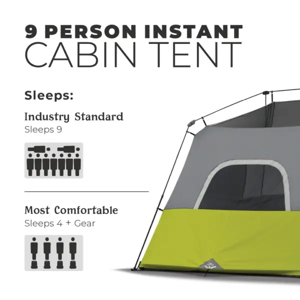 چادر کر اتومات - 9 نفره کمپینگ Core 9 Person Instant Cabin Tent - تصویر 4