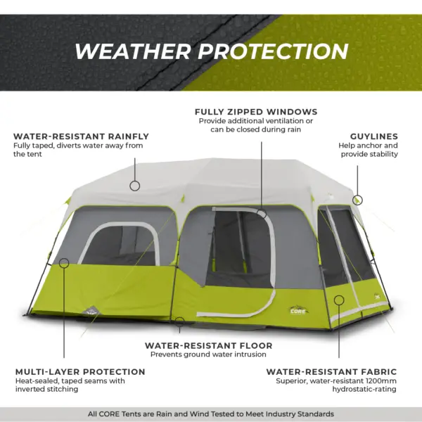 چادر کر اتومات - 9 نفره کمپینگ Core 9 Person Instant Cabin Tent - تصویر 5