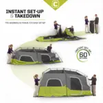 چادر کر اتومات - 9 نفره کمپینگ Core 9 Person Instant Cabin Tent - تصویر 7