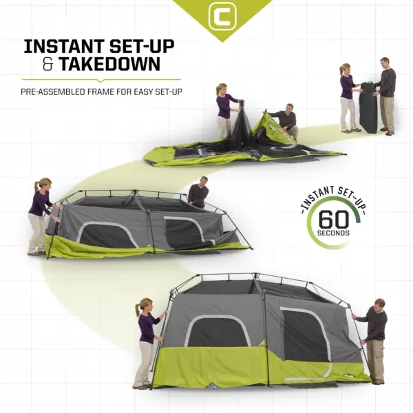 چادر کر اتومات - 9 نفره کمپینگ Core 9 Person Instant Cabin Tent - تصویر 7