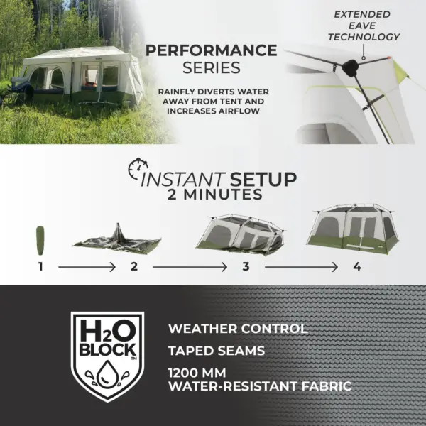چادر کر اتومات - 8 نفره کمپینگ Core 8 Person Instant Cabin Performance Tent - تصویر 11
