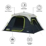 چادر کر اتومات - 6 نفره کمپینگ - بلاک نور آفتاب Core 6 Person Instant Cabin Blockout Tent - تصویر 4