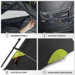 چادر کر اتومات - 6 نفره کمپینگ - بلاک نور آفتاب Core 6 Person Instant Cabin Blockout Tent - تصویر 5