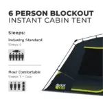چادر کر اتومات - 6 نفره کمپینگ - بلاک نور آفتاب Core 6 Person Instant Cabin Blockout Tent - تصویر 7