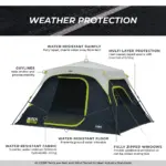 چادر کر اتومات - 6 نفره کمپینگ - بلاک نور آفتاب Core 6 Person Instant Cabin Blockout Tent - تصویر 8