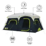 چادر کر اتومات - 9 نفره کمپینگ - بلاک نور آفتاب Core 9 Person Instant Cabin Blockout Tent - تصویر 5