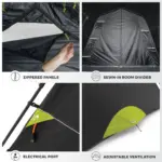 چادر کر اتومات - 9 نفره کمپینگ - بلاک نور آفتاب Core 9 Person Instant Cabin Blockout Tent - تصویر 6