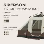 چادر کر اتومات - 6 نفره کمپینگ Core 6 Person Lighted Instant Pyramid Tent - تصویر 6