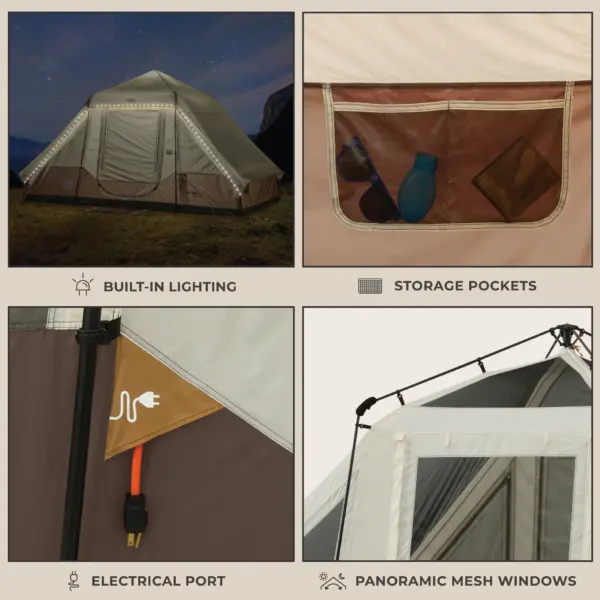 چادر کر اتومات - 6 نفره کمپینگ Core 6 Person Lighted Instant Pyramid Tent - تصویر 7