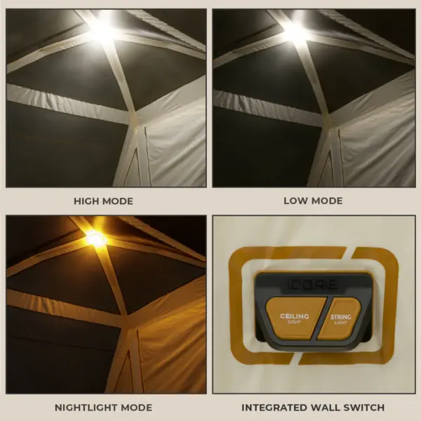 چادر کر اتومات - 6 نفره کمپینگ Core 6 Person Lighted Instant Pyramid Tent - تصویر 8