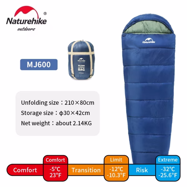 کیسه خواب نیچرهایک - کامفورت منفی 5 درجه Naturehike Mujin Mummy Sleeping Bag MJ600 - CNK2300SD014 - تصویر 8