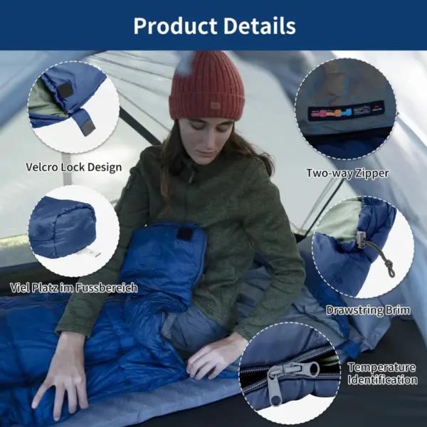 کیسه خواب نیچرهایک - کامفورت منفی 5 درجه Naturehike Mujin Mummy Sleeping Bag MJ600 - CNK2300SD014 - تصویر 12