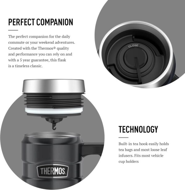 ماگ ترموس 0.470 لیتر استیل Thermos Stainless King Travel Mug 470ML - تصویر 3
