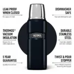 فلاسک ترموس 0.470 لیتر استیل Thermos Stainless King Flask 470ML - تصویر 10