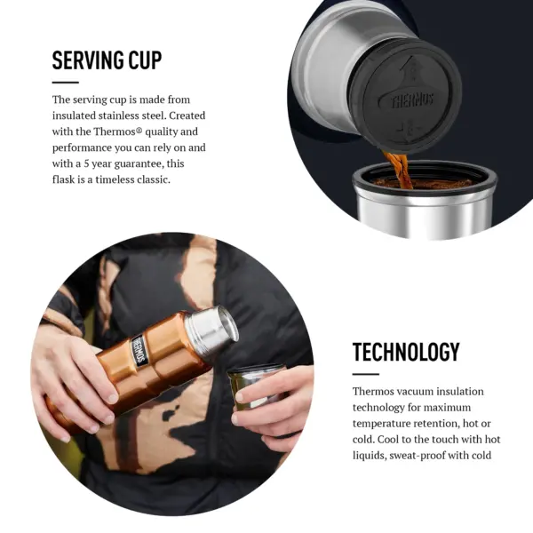 فلاسک ترموس 0.470 لیتر استیل Thermos Stainless King Flask 470ML - تصویر 11