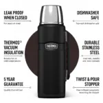فلاسک ترموس 1.2 لیتر استیل Thermos Stainless King Flask 1200ML - تصویر 3