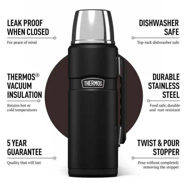 فلاسک ترموس 1.2 لیتر استیل Thermos Stainless King Flask 1200ML - تصویر 3