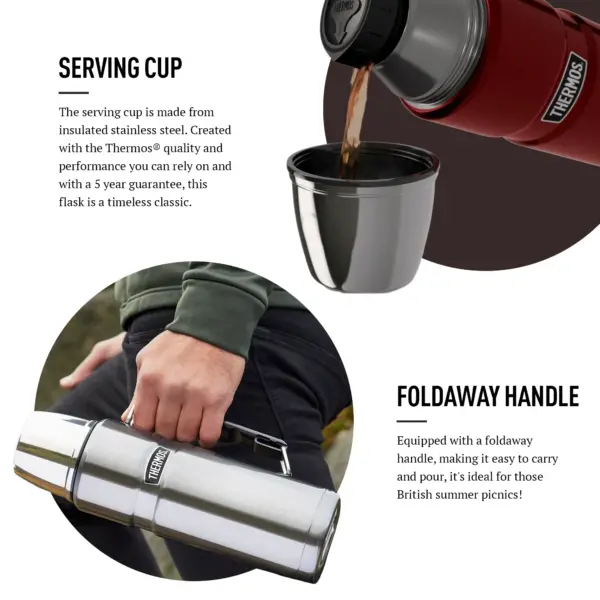 فلاسک ترموس 1.2 لیتر استیل Thermos Stainless King Flask 1200ML - تصویر 4