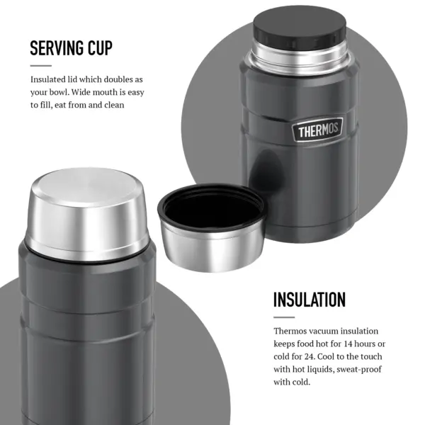 فلاسک غذا ترموس 0.710 لیتر استیل Thermos Stainless King Food Flask 710ML - تصویر 5