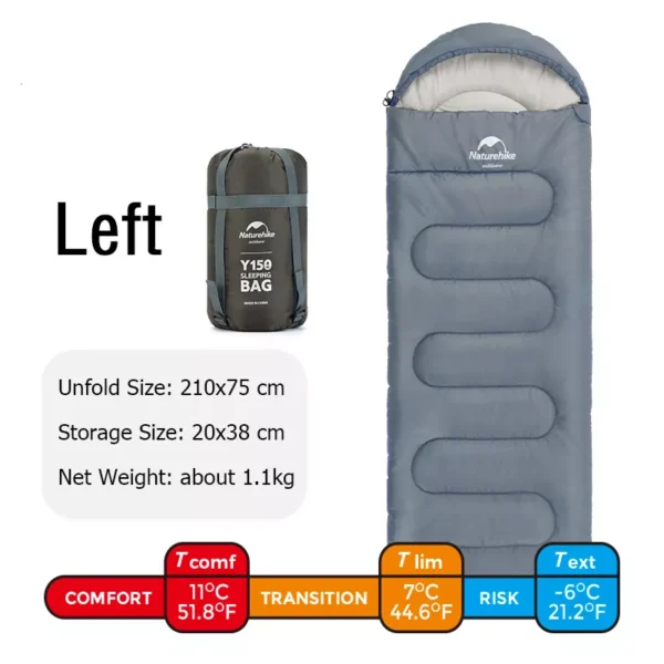 کیسه خواب نیچرهایک Naturehike Y150L Round Bottom Hooded Envelope Cotton Sleeping Bag - Nh21msd08 - تصویر 8