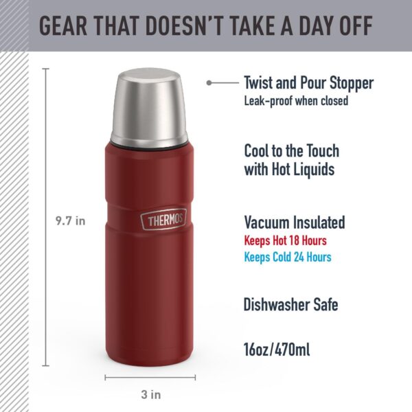 فلاسک ترموس 0.470 لیتر استیل Thermos Stainless King Flask 470ML - تصویر 3
