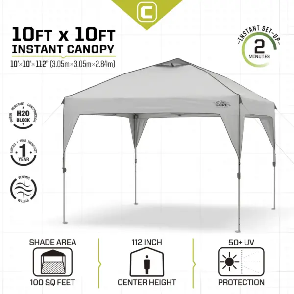 کنوپی اتومات کر - سایبان 3x3 متر کمپینگ Core 10 'x 10' Instant Canopy - تصویر 3